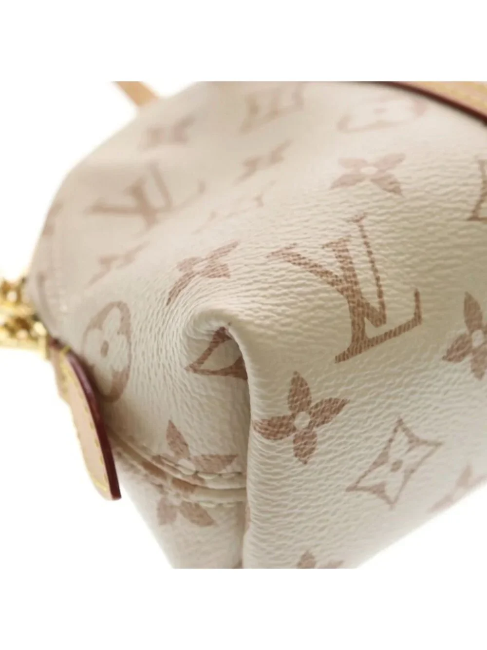 Louis Vuitton Monogram Dune Canvas Squire Handbag White Beige Leather East West